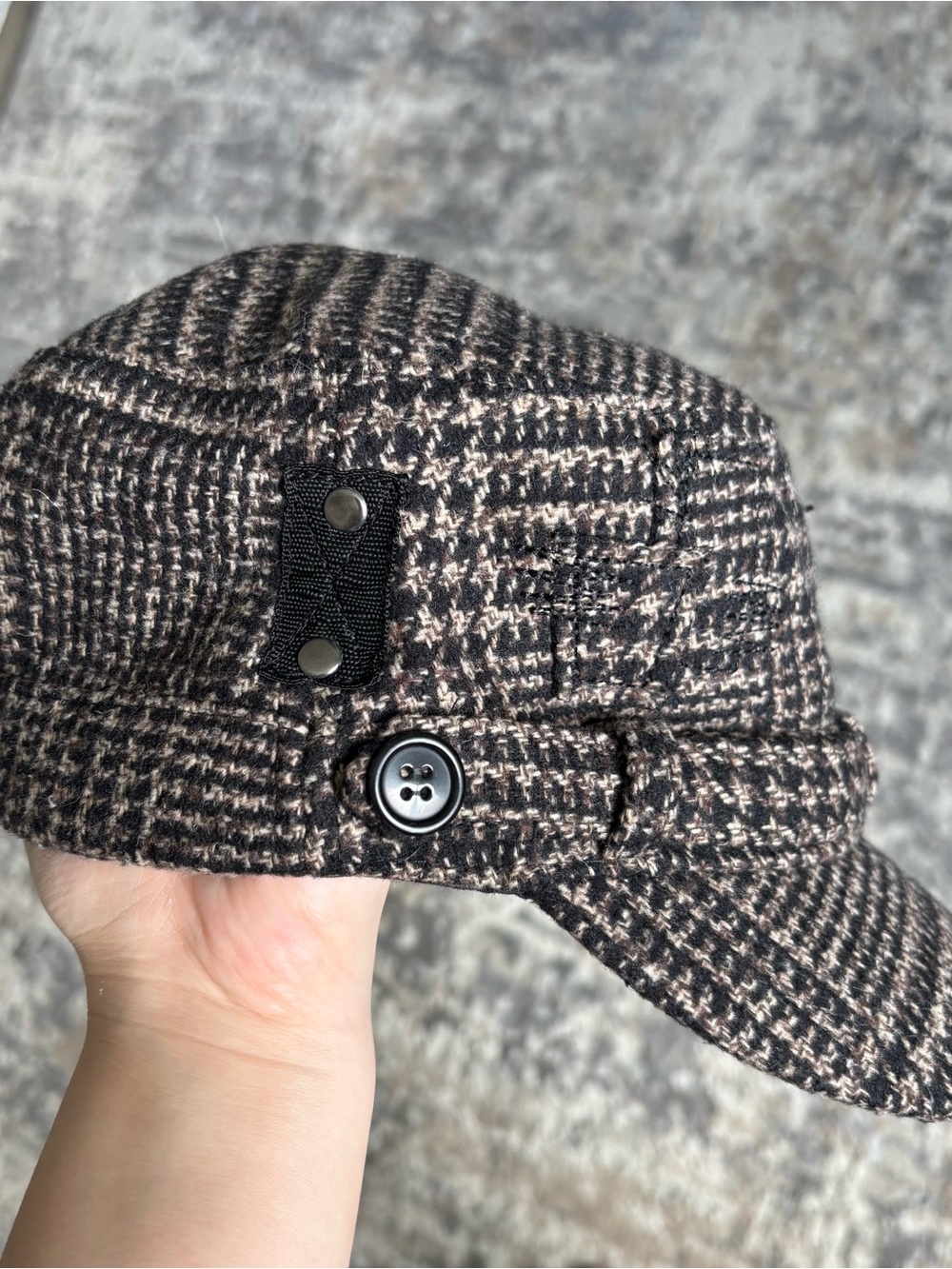 Y2K plaid houndstooth plaid newsboy cap women’s one size
